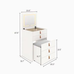 Portable vanity table with lights