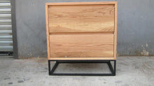 Load image into Gallery viewer, Double Drawer oak bedside
