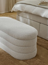 Load image into Gallery viewer, Oval Storage Bench Faux Fur Entryway Bench
