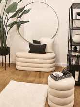 Load image into Gallery viewer, Oval Storage Bench Faux Fur Entryway Bench
