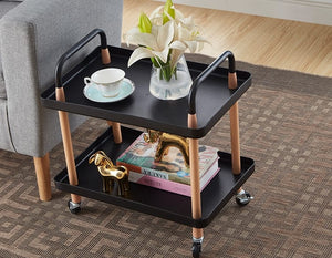 2 layer tray wheel table
