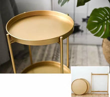 Load image into Gallery viewer, 2 tier gold side table
