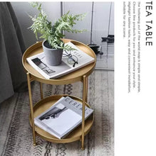 Load image into Gallery viewer, 2 tier gold side table
