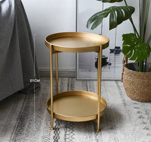 Load image into Gallery viewer, 2 tier gold side table
