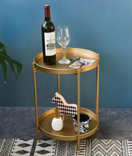Load image into Gallery viewer, 2 tier gold side table
