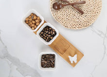 Load image into Gallery viewer, 3 pcs ceramic bowls and tray with a butterfly handle
