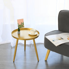 Load image into Gallery viewer, 3 legs gold round side table
