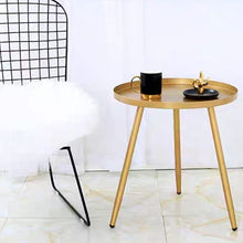 Load image into Gallery viewer, 3 legs gold round side table
