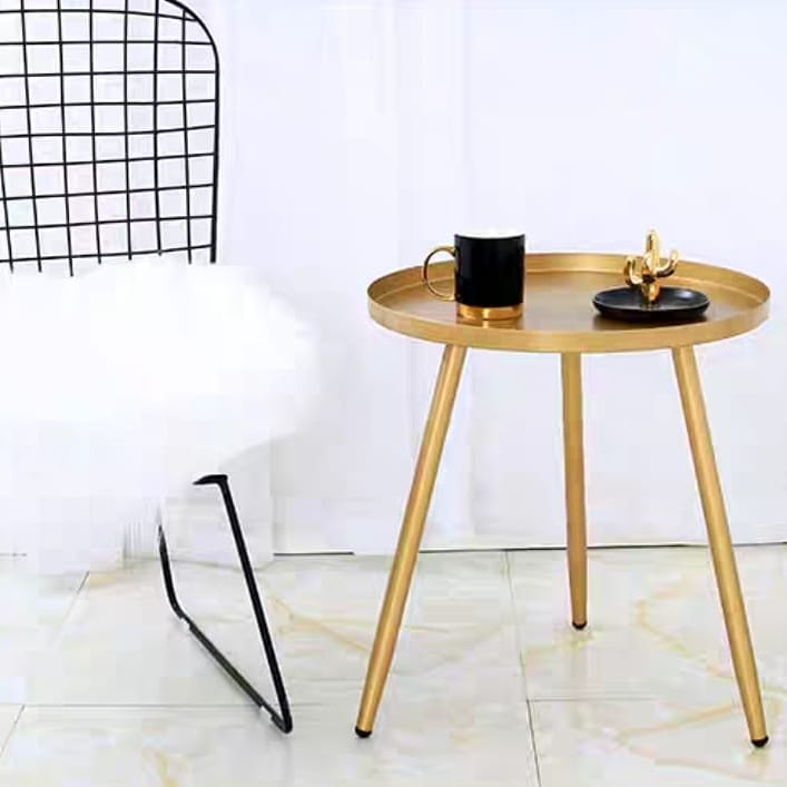 3 legs gold round side table