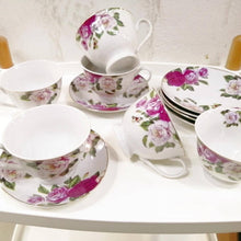 Load image into Gallery viewer, 12 piece floral tea set
