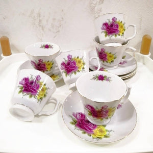 12 piece floral tea set