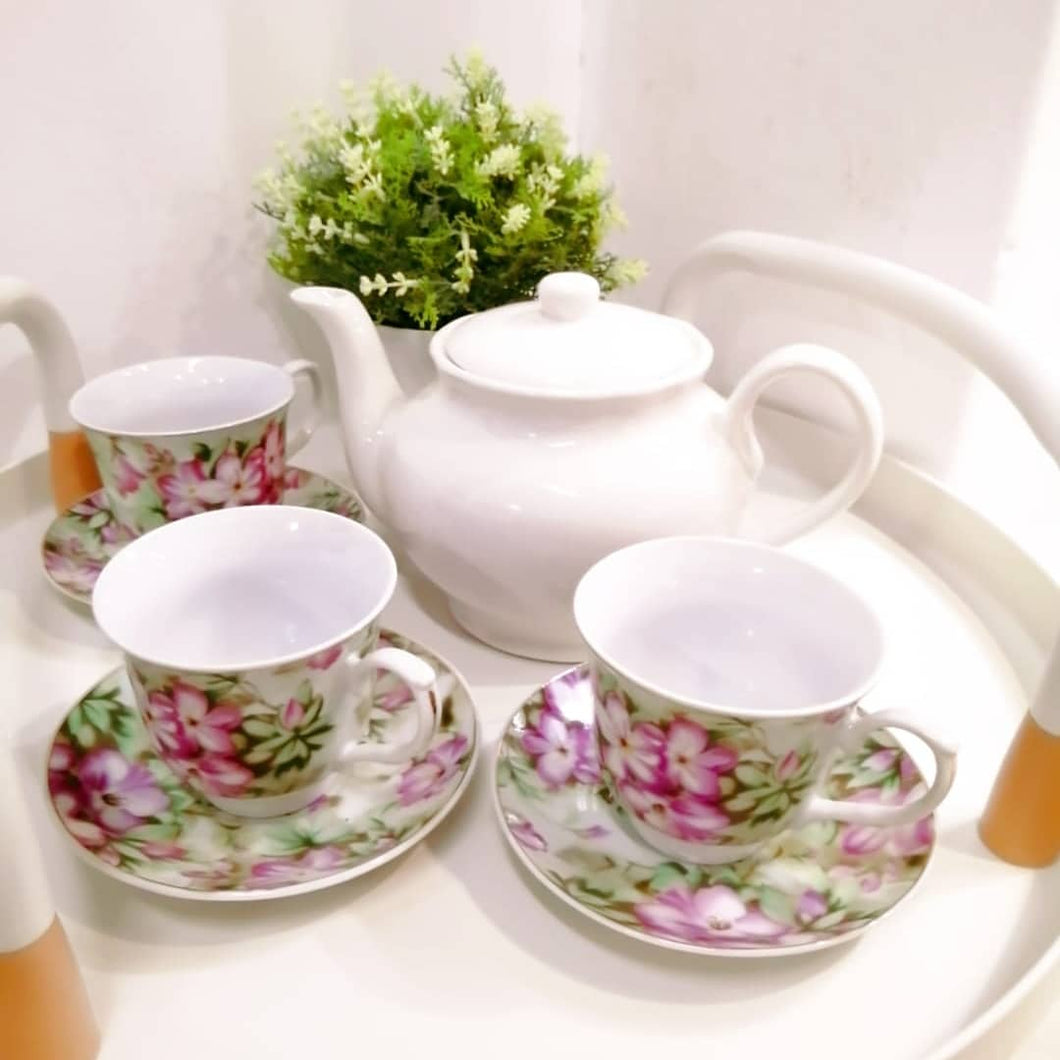 12 piece floral tea set